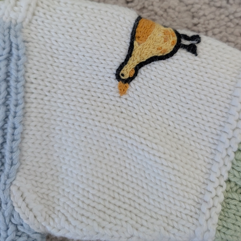 Hanna Andersson Roll Neck Cableknit Sweater Animals Knit Size 6-12 Months 70 - Picture 4 of 15